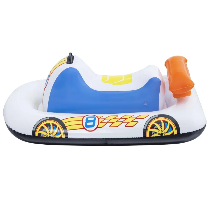 Perfetto per giardino o piscina, pontone gonfiabile a forma di auto da corsa per bambini