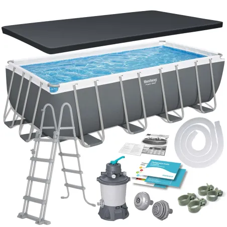 Piscina da giardino 488 x 244 x 122 cm, perfetta per il divertimento all'aperto, 11in1 Bestway 56671N