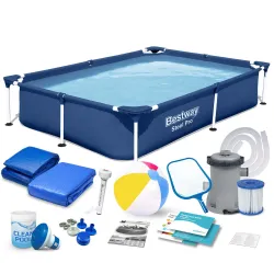 Bestway 56401N Piscina rettangolare con telaio 221 x 150 x 43 cm 16in1