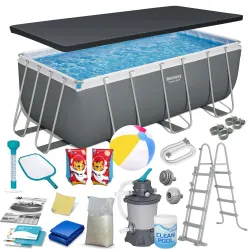 Piscina da giardino con struttura metallica 412x201x122cm 17in1 Bestway 56457N