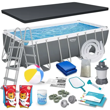 Piscina con struttura 488x244x122 cm 18in1, perfetta per il giardino, materiale resistente