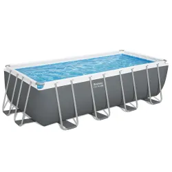 Piscina blu con struttura 488x244x122 cm 18in1, perfetta per il divertimento estivo