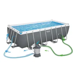 Piscina con struttura 488x244x122 cm 18in1, facile da montare e smontare