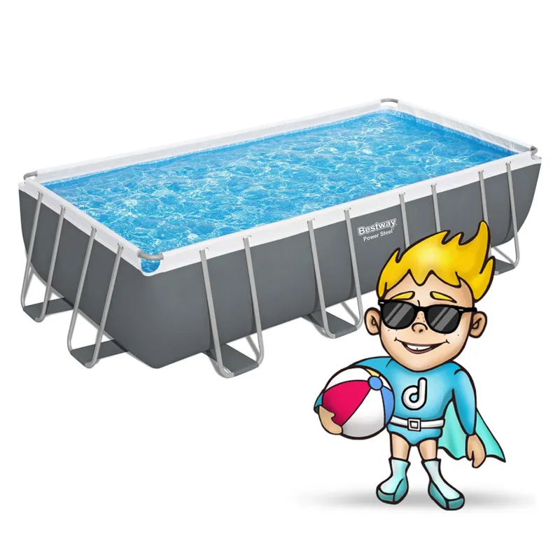 Piscina da giardino moderna 549x274x122cm 17-in-1 design elegante