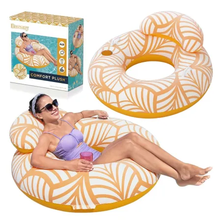 Bestway 43643 Salvagente Gonfiabile con Schienale, ciambella da nuoto comoda e colorata