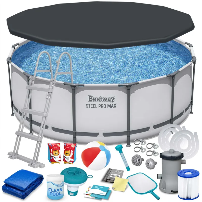 Piscina da giardino con struttura 396 x 122 cm, perfetta per il divertimento all'aperto, Bestway 5618W
