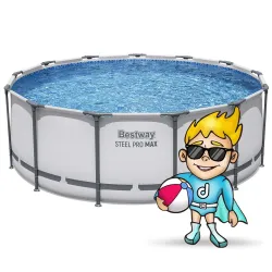 Piscina con struttura 396 x 122 cm, perfetta per rilassarsi in giardino