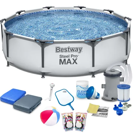 Bestway 56406 piscina con struttura 305 x 76 cm, materiale resistente, piscina da giardino