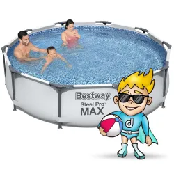 Piscina con struttura 305 x 76 cm, design elegante, perfetta per il giardino