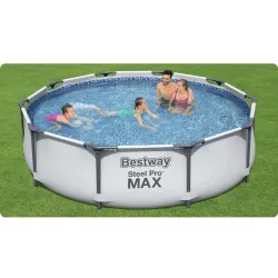 Piscina con struttura 305 x 76 cm, perfetta per bambini, divertimento in giardino