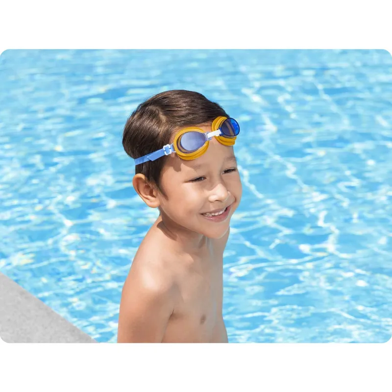 Occhialini da nuoto blu, perfetti per il divertimento in piscina o al mare