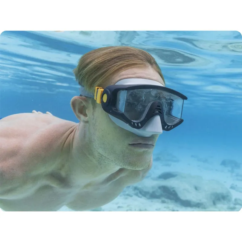 Bestway 22044 maschera nuoto nera, perfetta per l'uso in piscina o in spiaggia