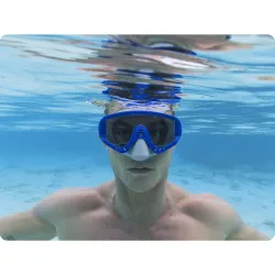 Maschera da nuoto blu elegante, ideale per piscina e spiaggia