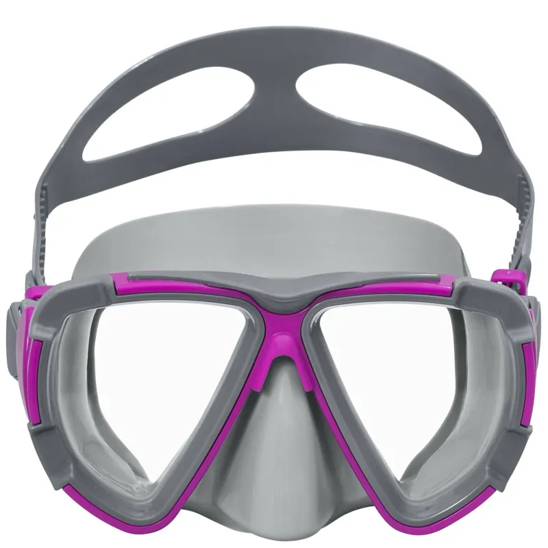 Maschera da nuoto viola realizzata con materiali di alta qualità per il comfort