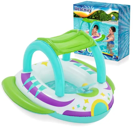 Materasso gonfiabile con tettuccio 107 x 112 cm, accessorio da spiaggia