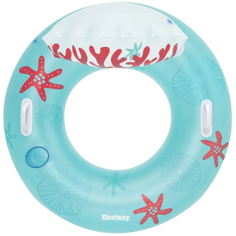 Ciambella da nuoto resistente con schienale, progettata per comfort e relax