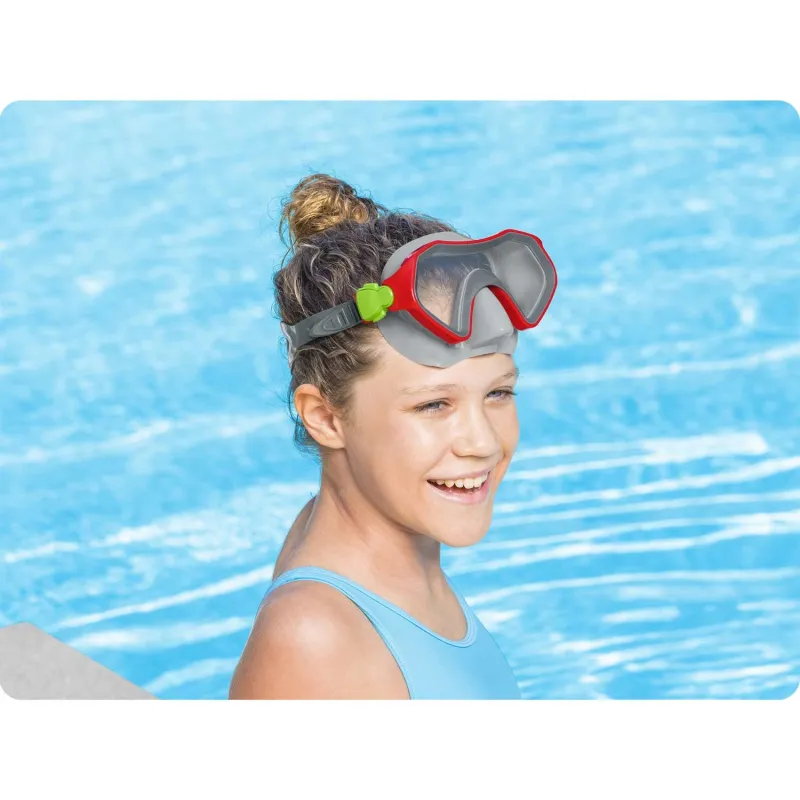 Maschera da nuoto rossa alla moda, ottima per la piscina