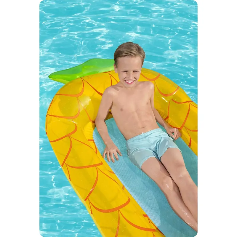 Materasso gonfiabile ananas, comodo e alla moda per rilassarsi in acqua