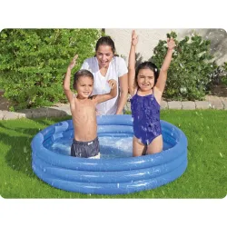 Piscina gonfiabile blu, ideale per l'uso in giardino o terrazza