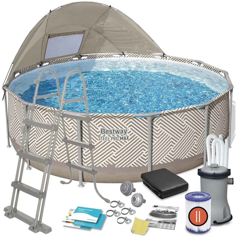 Piscina da Giardino con Struttura 396 x 107 cm 11in1, resistente e perfetta per l'esterno