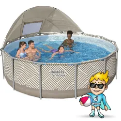 Piscina da Giardino con Struttura 396 x 107 cm 11in1, perfetta per il divertimento estivo