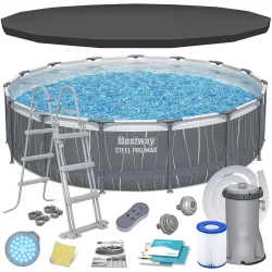 Piscina da giardino con struttura 457 x 107 cm 13in1, perfetta per il divertimento all'aperto