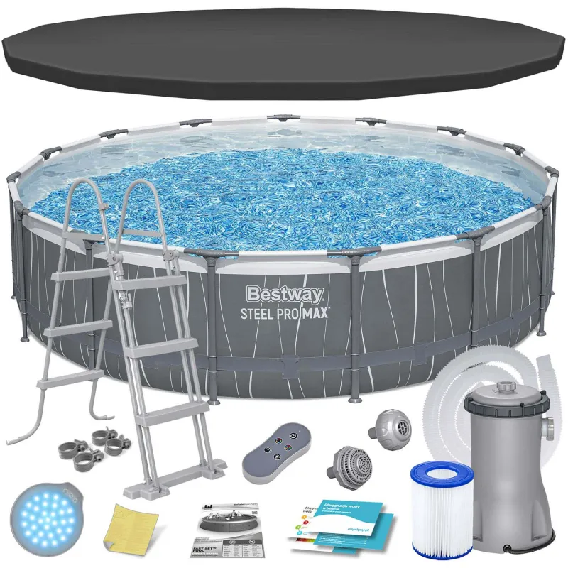 Piscina da giardino con struttura 457 x 107 cm 13in1, perfetta per il divertimento all'aperto