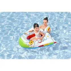 Puffo da spiaggia a forma di astronave, perfetto per il divertimento in giardino e in spiaggia