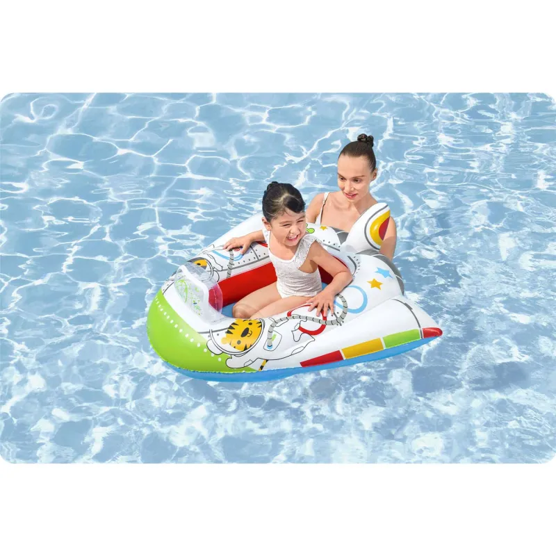 Puffo da spiaggia a forma di astronave, perfetto per il divertimento in giardino e in spiaggia
