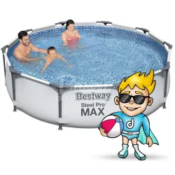 Bestway 56408 piscina da giardino 305 x 76 cm 17-in-1, design elegante per il relax all'aperto