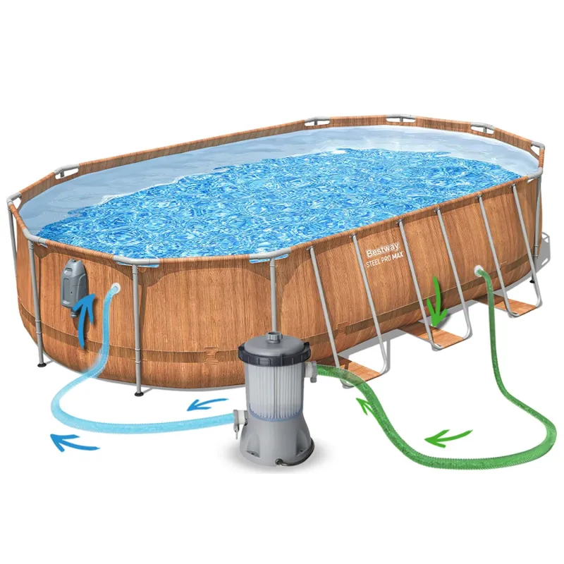 Piscina con struttura in acciaio resistente 610 x 366 x 122 cm, 13in1 Bestway 56719N
