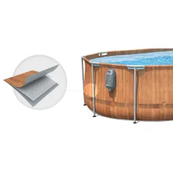 Piscina con struttura in acciaio 610 x 366 x 122 cm, perfetta per il relax in giardino, 13in1 Bestway 56719N