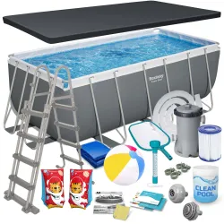Piscina da giardino con struttura in metallo 412x201x122 cm 17 in 1 Bestway 56456N