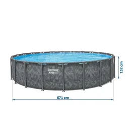 Piscina con struttura 671 x 132 cm, divertente per i bambini in giardino