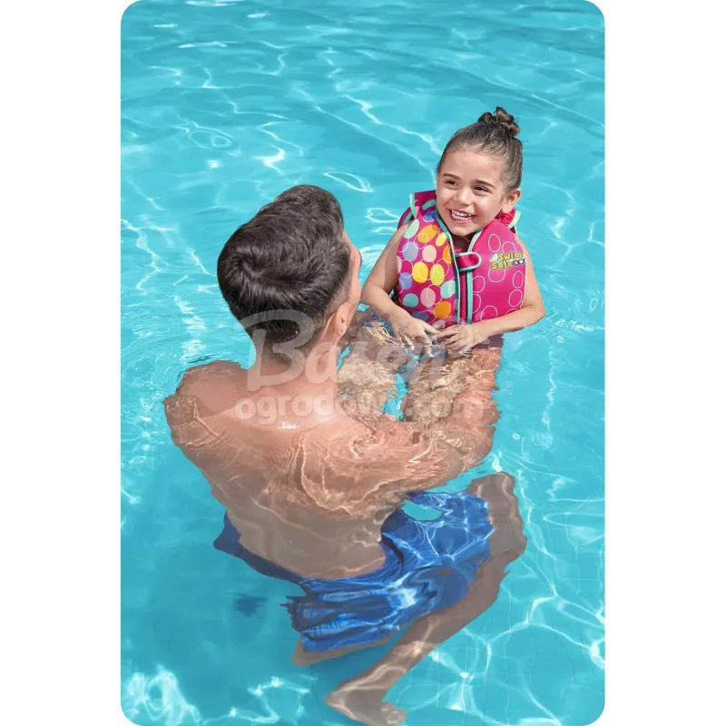 Giubbotto di nuoto rosa per bambini, S/M, sicuro e comodo