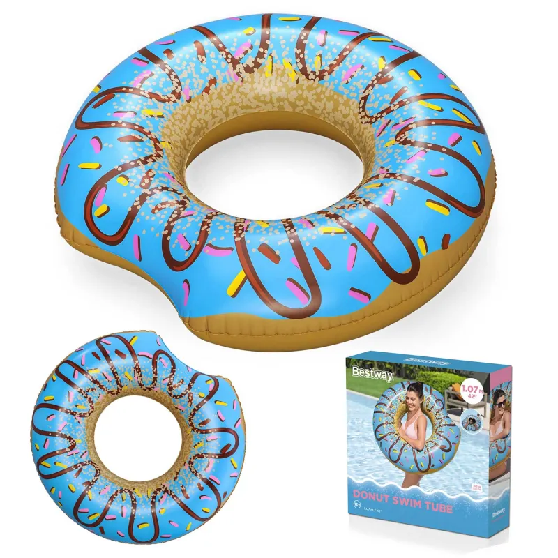 Anello gonfiabile blu per spiaggia 107cm, perfetto per divertirsi in acqua