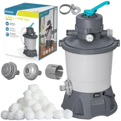 Pompa Sabbia per Piscine + Palline Filtranti 3596l/h Bestway 58515