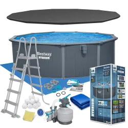 Bestway 561CU Piscina da Giardino Panelata 488 x 132 cm, perfetta per l'uso all'aperto