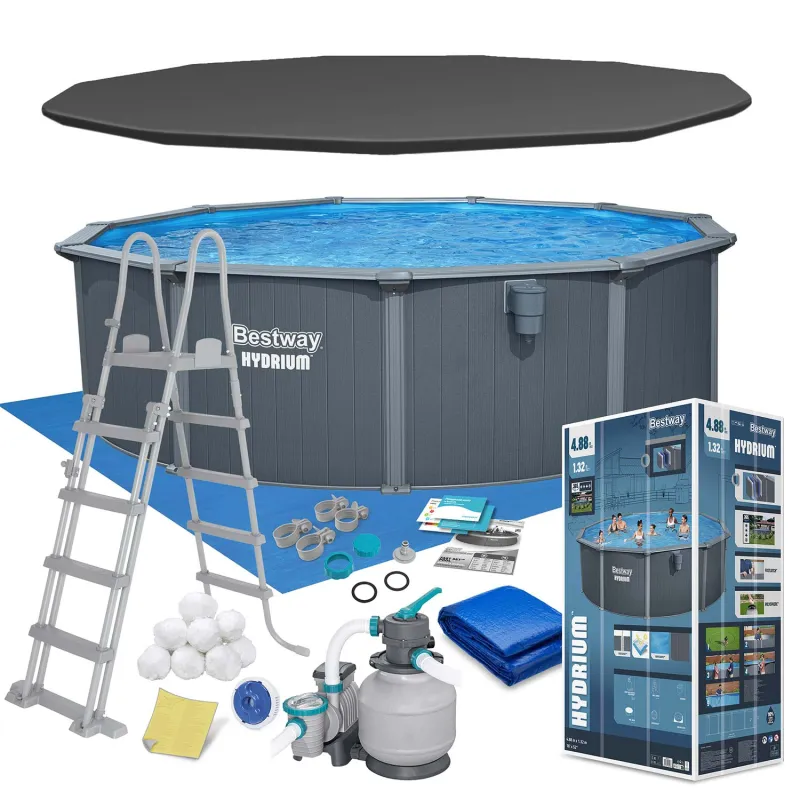 Bestway 561CU Piscina da Giardino Panelata 488 x 132 cm, perfetta per l'uso all'aperto