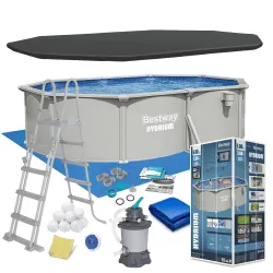 Bestway 56586 Piscina da giardino a pannelli tutto l'anno 500x366x122 cm 13-in-1