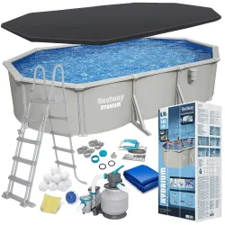 Bestway 56369 Piscina da giardino a pannelli tutto l'anno 610x366x122 cm 13-in-1