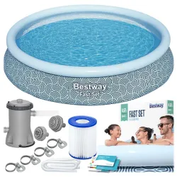Piscina da giardino 457 x 84 cm, materiale PVC resistente, piscina autoportante