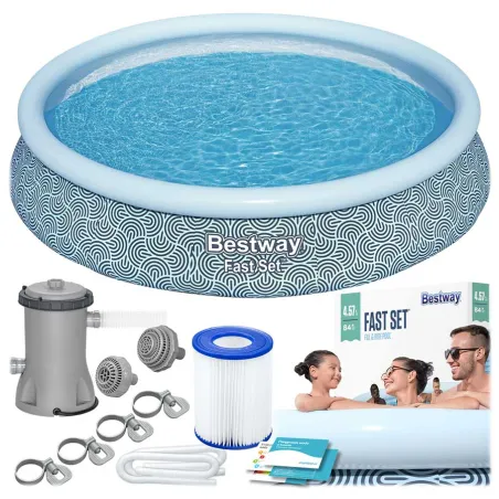 Piscina da giardino 457 x 84 cm, materiale PVC resistente, piscina autoportante