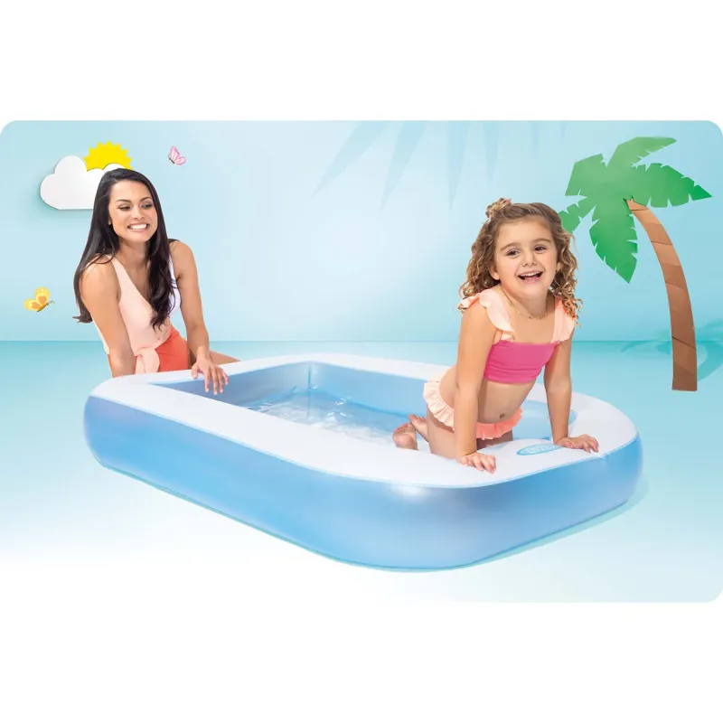 Piscina per bambini blu, perfetta per il gioco all'aperto
