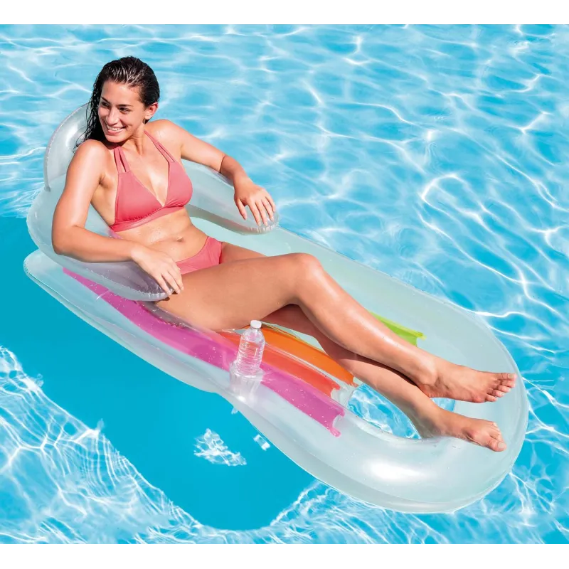 Materasso 2 in 1, ideale per giardino e piscina, colore blu
