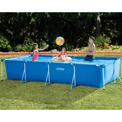 Piscina da giardino blu con struttura 450x220x84 cm INTEX 28273, ideale per esterni