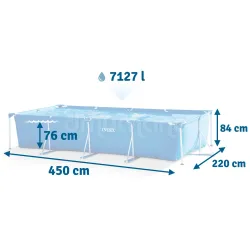 Piscina da giardino 450x220x84 cm INTEX 28273, realizzata in materiale PVC resistente