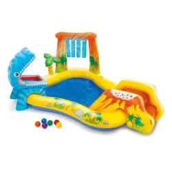 Area Giochi Gonfiabile Dinosauri con Scivolo 249 x 191 x 109 cm INTEX 57444