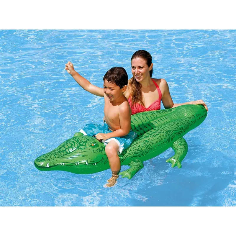 Coccodrillo verde galleggiante, ideale per giardino e piscina