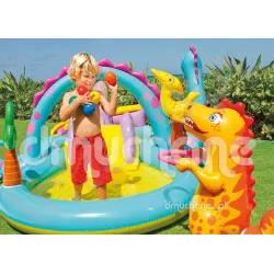 Centro giochi gonfiabile dinozauri, perfetto per divertimento all'aperto